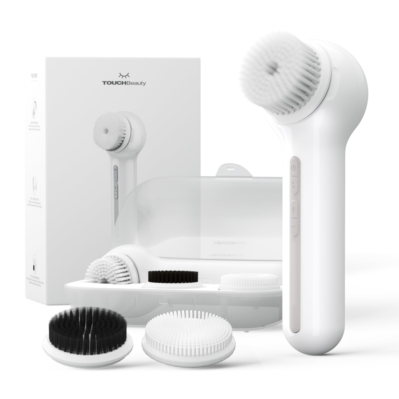 TOUCHBeauty Professional 3IN1 Facial Brush Set, Advanced Ã‚±360Ã‚° Spin Cleansing Brush & Bamboo Charcoal Brush, Dual-charging System for Home use or Travel TB-1766