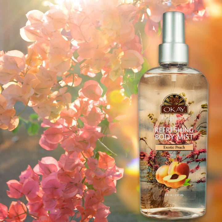 Okay Refreshing Body Mist, Exotic Peach, 8 Ounce