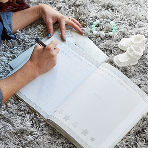 Lil Peach First 5 Years Dream Big Wordplay Baby Memory Book, Baby Keepsake Journal, Gift For New And Exxpecting Parents, 46 Fill In Pages, Blue 1 Count (Pack of 1)