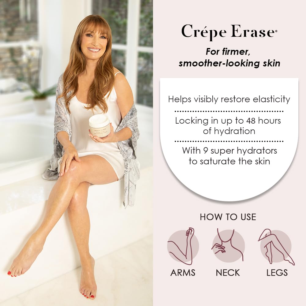 Crepe Erase 2-Step Advanced Body Care Treatment, Anti-Aging Skin Care for Body/Neck, Firming Moisturizer Cream + Body Exfoliating Pre-Treatment, Supports Wrinkle, Crepe Skin, Collagen, Fragrance Free