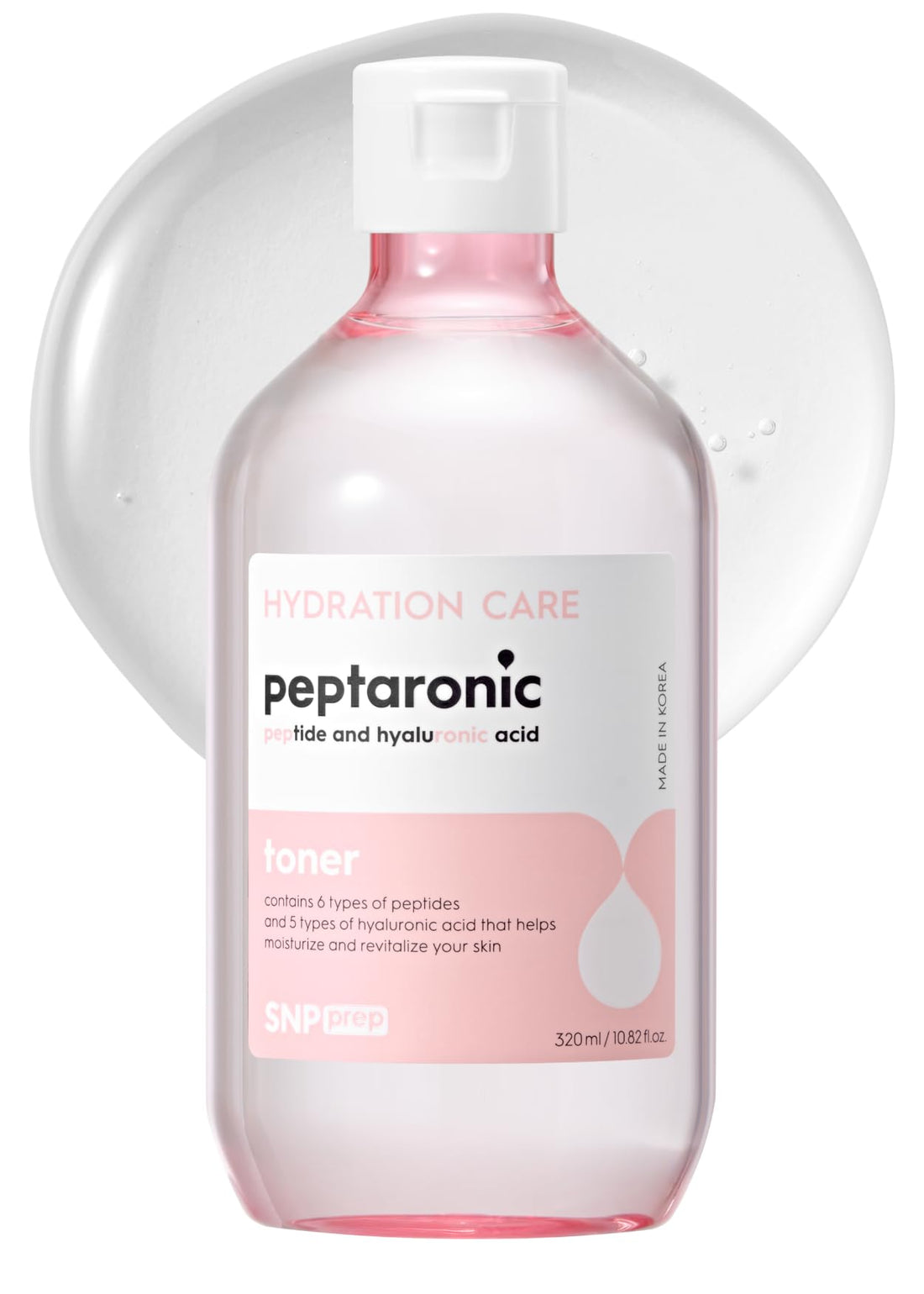 [K Beauty SNP] Peptaronic Skincare Toner | Peptide and Hyaluronic Acid Face Toner | Firming, Soothing and Moisturizing for Dry Skin Types | Korean Face Skincare for Gift | 10.8 Fl Oz