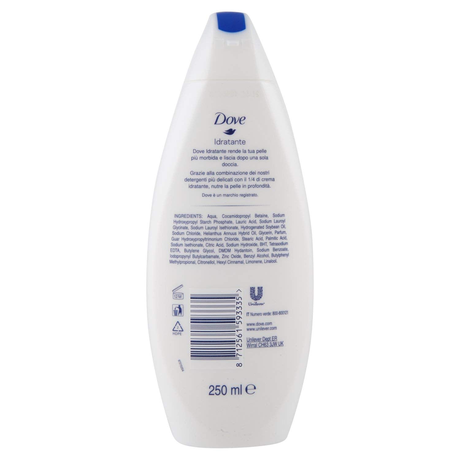 Dove Deeply Nourishing Body Wash, 250ml (single unit)