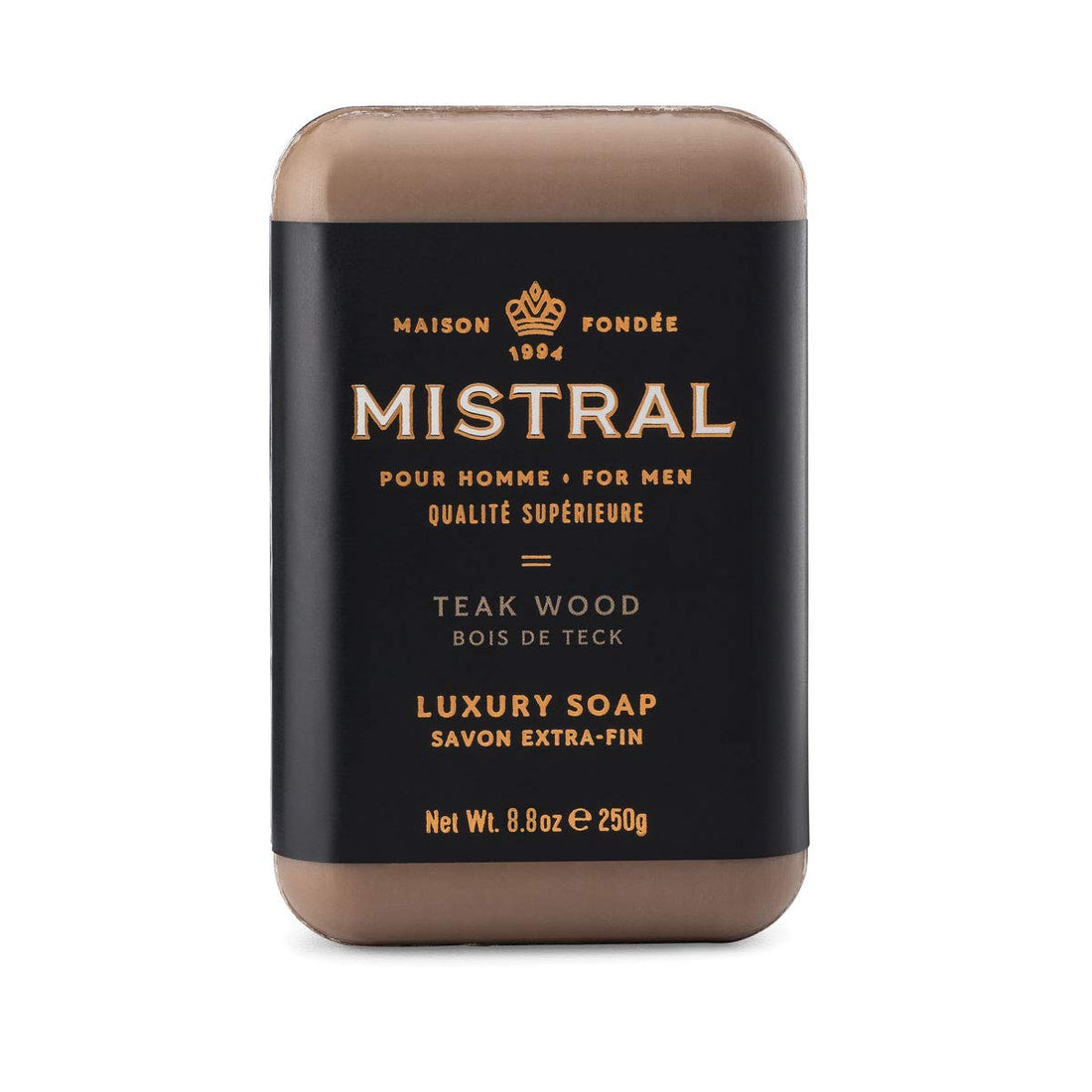Mistral Bar Soap Organic, Teak Wood, Large Bar