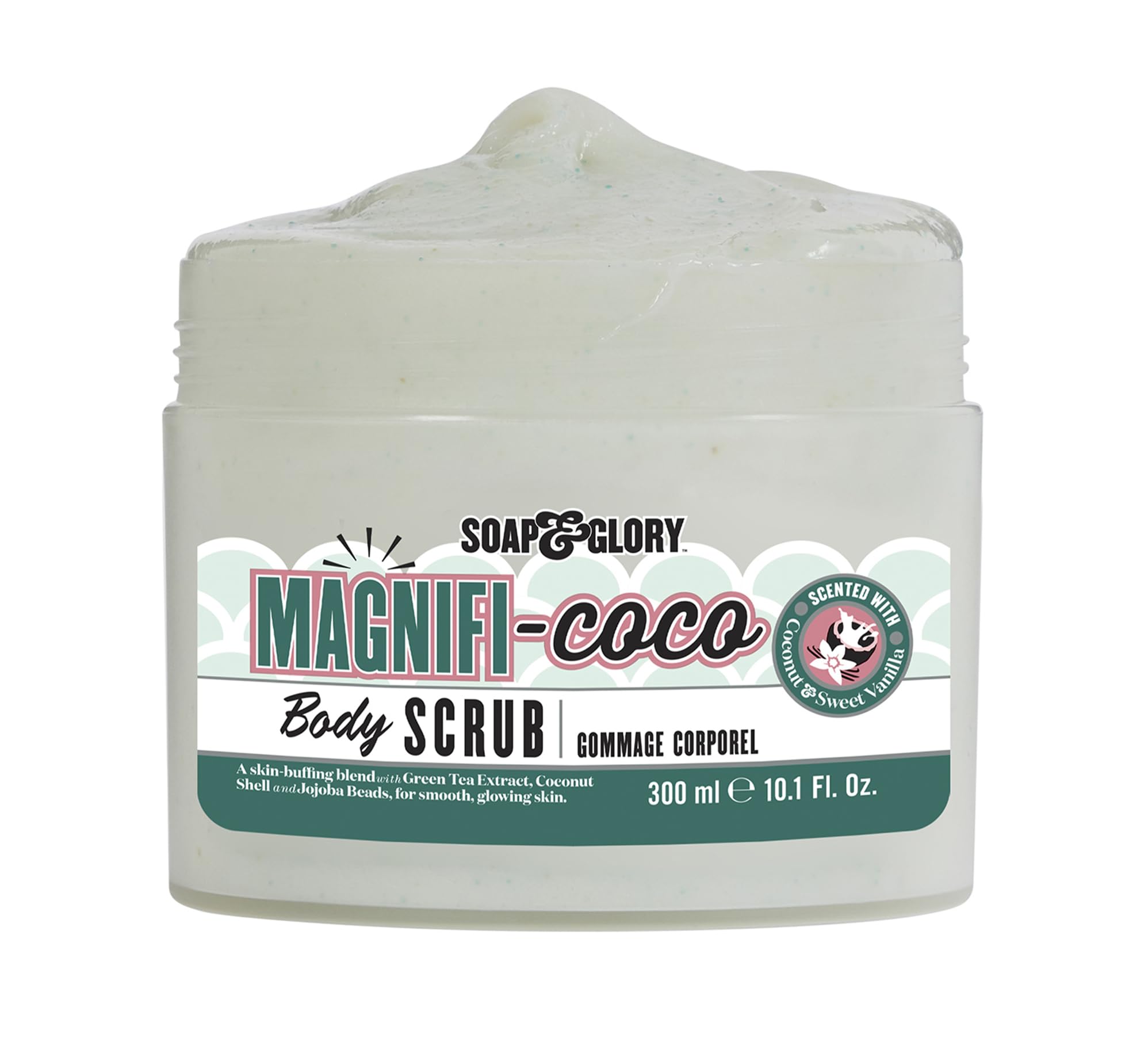 Soap & Glory Magnificoco Buff and Ready Coconut Body Scrub - Smoothing & Buffing Body Scrub - Coconut Scented Body Polish - Brightening Body Scrub with Green Tea Extract (300ml)
