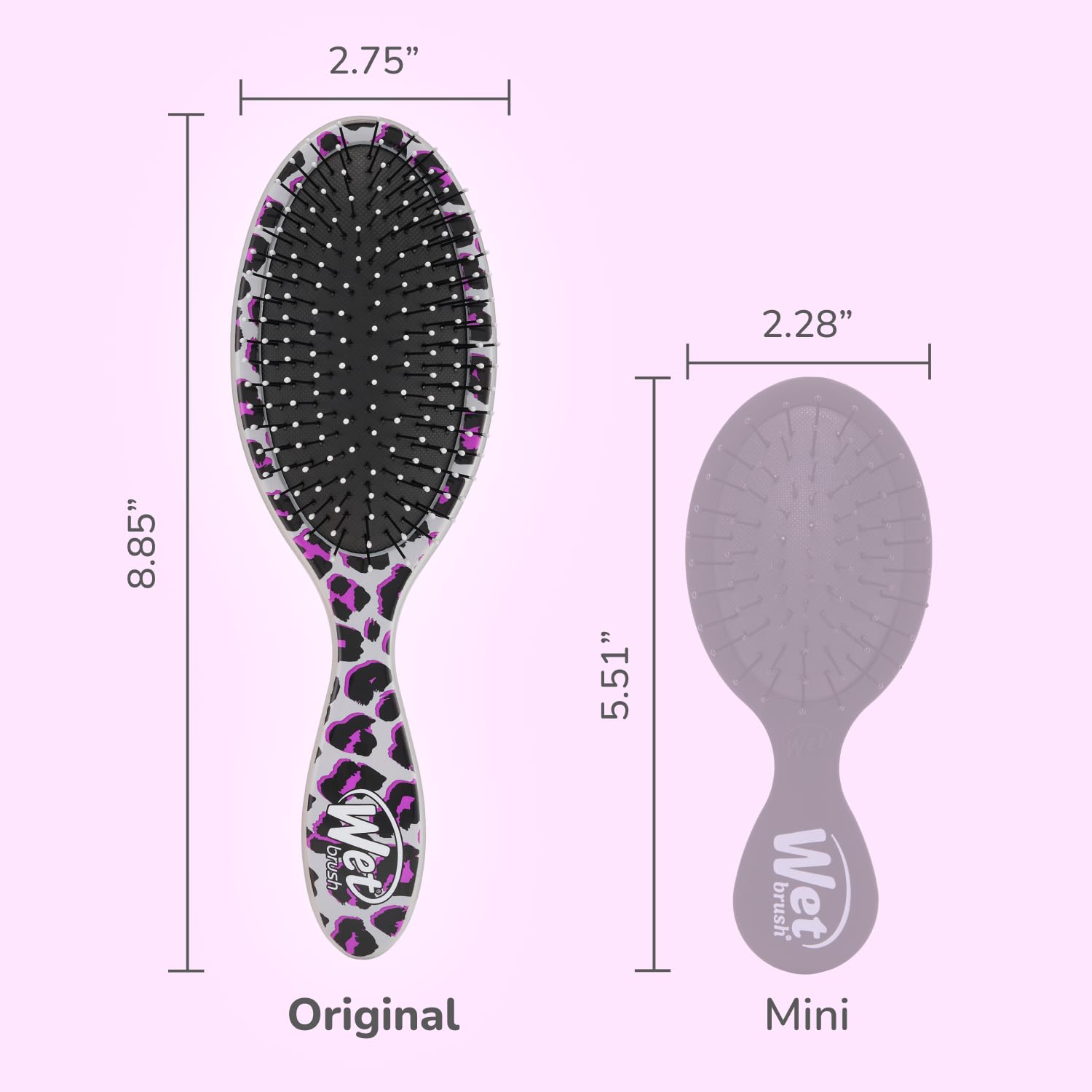 Wet Brush Original Detangler Hair Brush - Pink Leopard (Safari) - All Hair Types - Ultra-Soft Bristles Glide Through Tangles with Ease - Pain-Free Comb for Men, Women, Boys & Girls