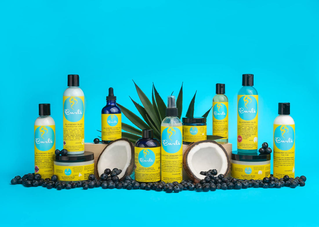 Curls Blueberry Bliss Reparative Hair Wash - 8 oz, Encourage Balanced Scalp, Rich and Creamy Sulfate-Free Cleanser, For Wavy, Curly, and Coily Hair Types
