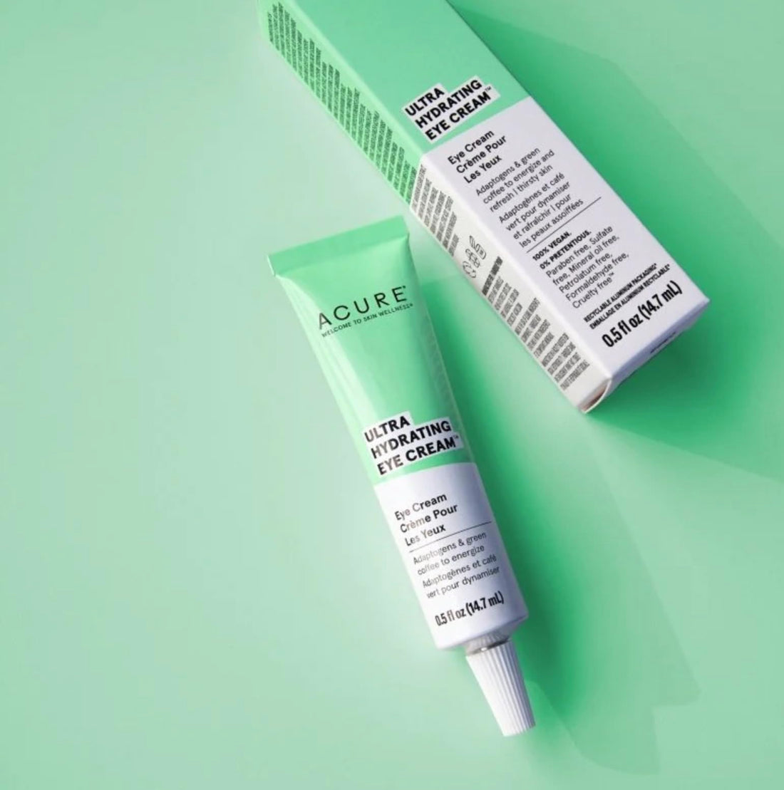 ACURE Ultra Hydrating Eye Cream | 100% Vegan | Intense Moisture for Super Thirsty Skin | Adaptogens & Green Coffee - Deeply Moisturizes | 0.5 Fl Oz