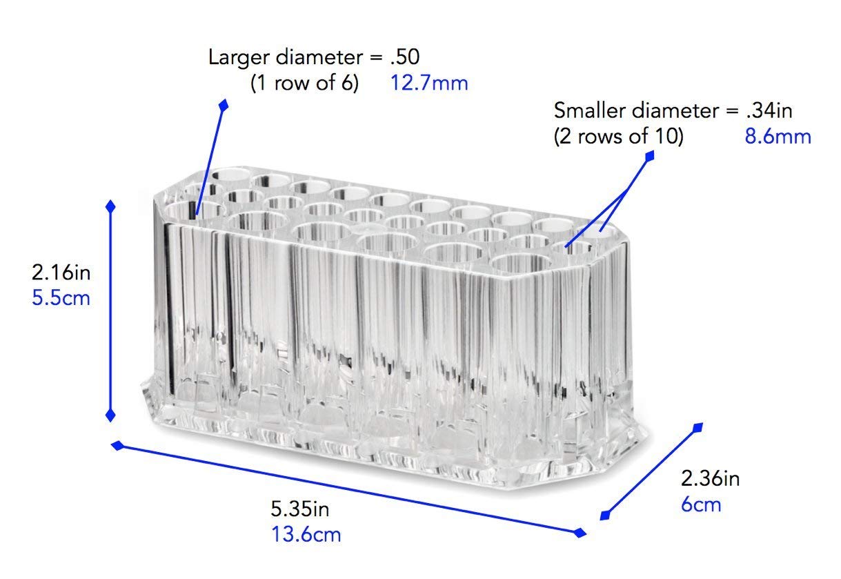 Acrylic Eye/Lip Liner Organizer & Beauty Care Holder Provides 26 Space Storage | byAlegory (Clear)