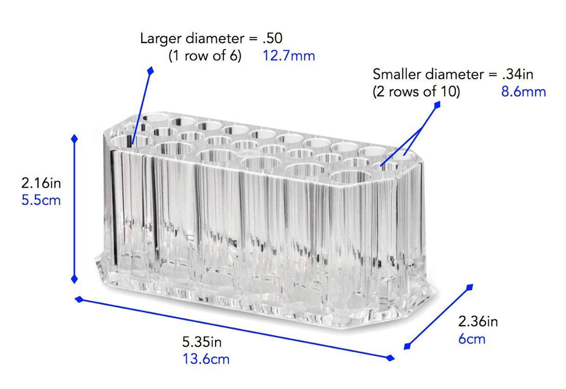 Acrylic Eye/Lip Liner Organizer & Beauty Care Holder Provides 26 Space Storage | byAlegory (Clear)