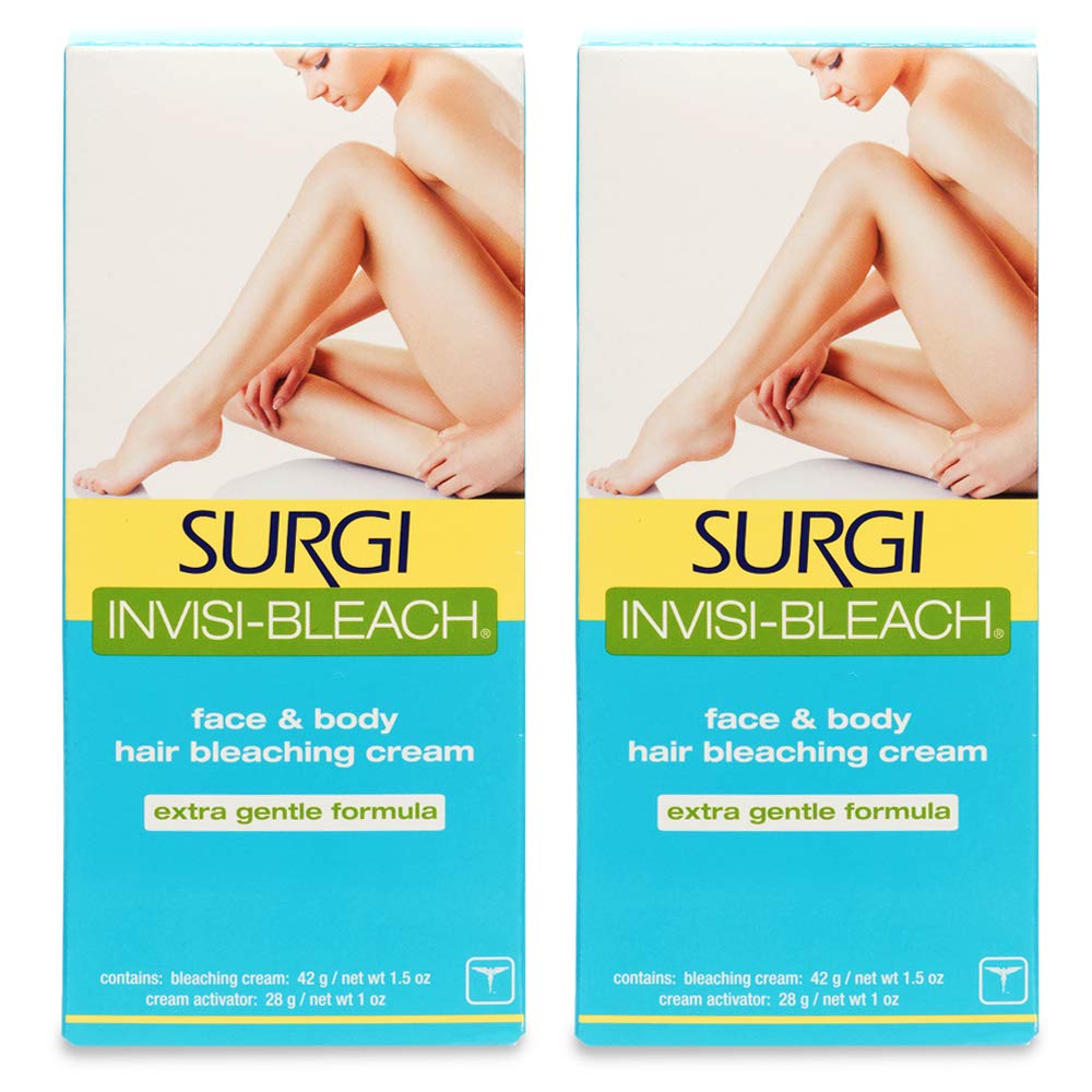 Surgi Invisi-Bleach 1.5 Ounce Face & Arms Hair Bleaching Cream (44ml) (2 Pack)