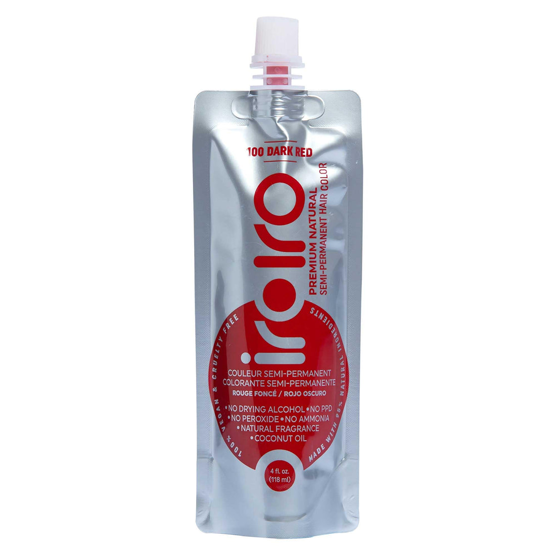 IROIRO Premium Natural Semi-Permanent Hair Color 110 Iro Dark Red (4oz)