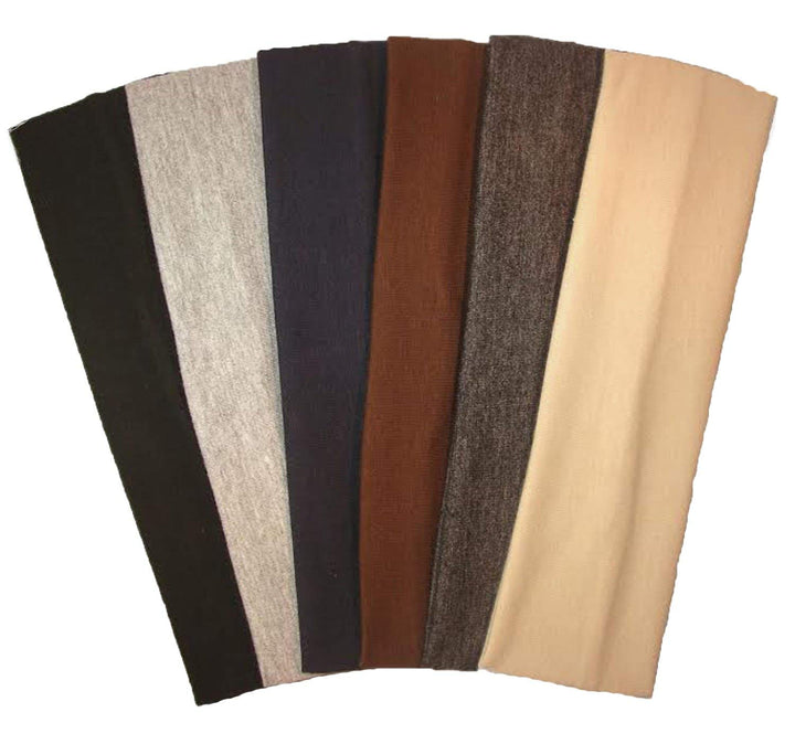 Cotton Headbands 6 Pack Stretch Elastic Yoga Soft And Stretchy Sports Fashion Headband For Teens Women Girls By Kenz Laurenz (6 Pc 2 Cotton Headbands Neutral)