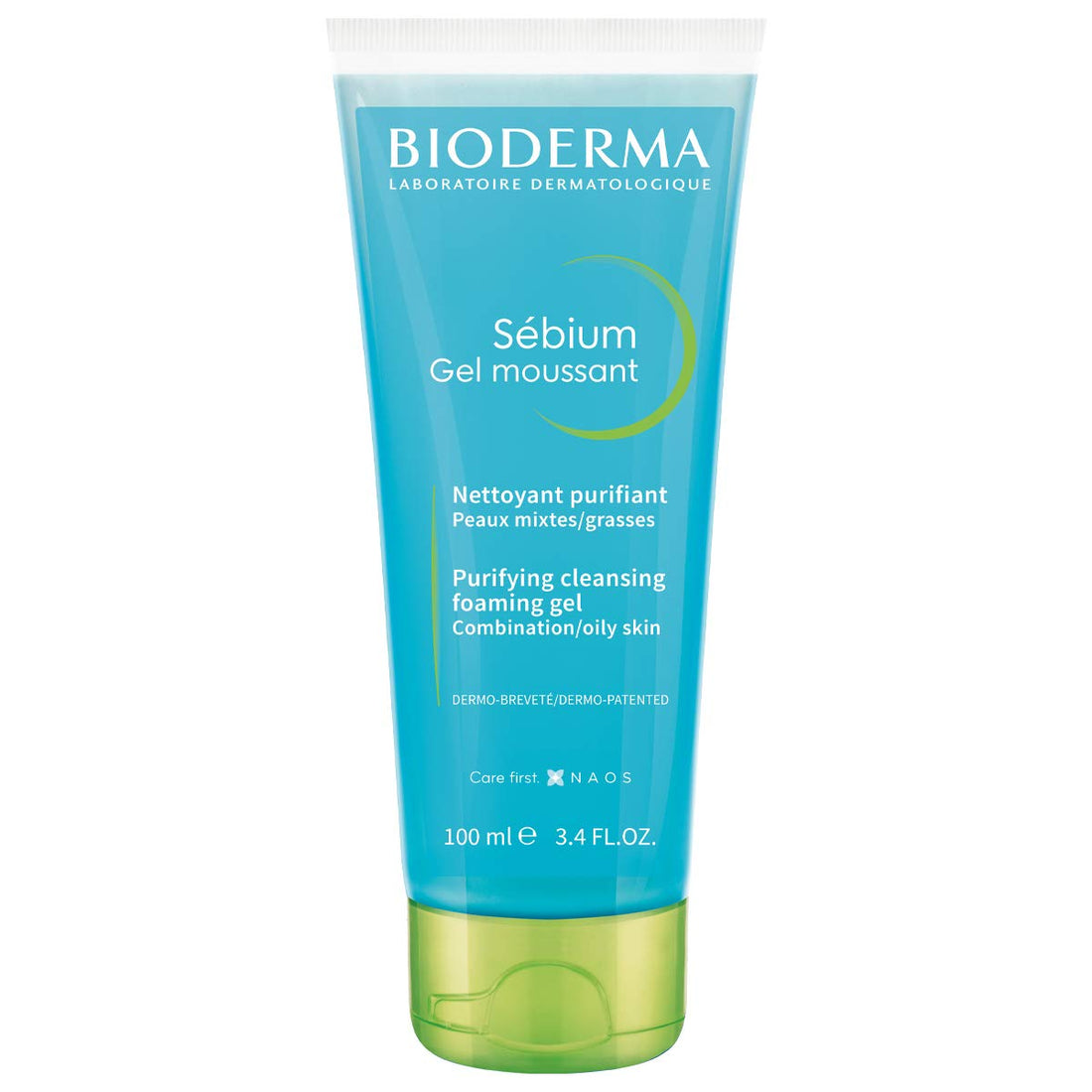 Bioderma Sébium Foaming Gel Gentle Face Cleanser Tube, Makeup Removing Cleanser, Skin Purifying Face Wash for Combination to Oily Skin, Travel Size 3.3 Fl Oz