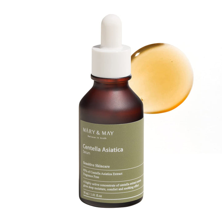 Mary&May Centella Asiatica Serum, 95% of Centella Asiatica Extract to soothe sensitive skin, Fragrance Free 1.01 fl oz