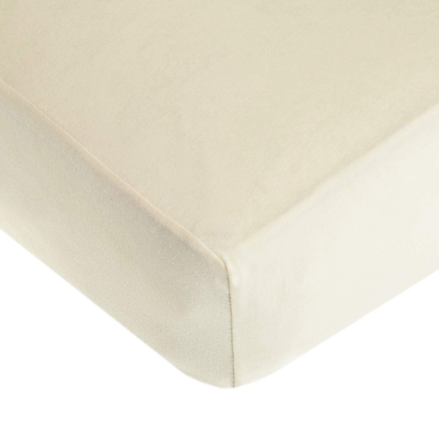 TL Care Fitted Crib Sheet 28 x 52, Soft Breathable Neutral 100% Cotton Jersey Sheet, Cream, for Boys and Girls, Fits Crib and Toddler Bed mattresses