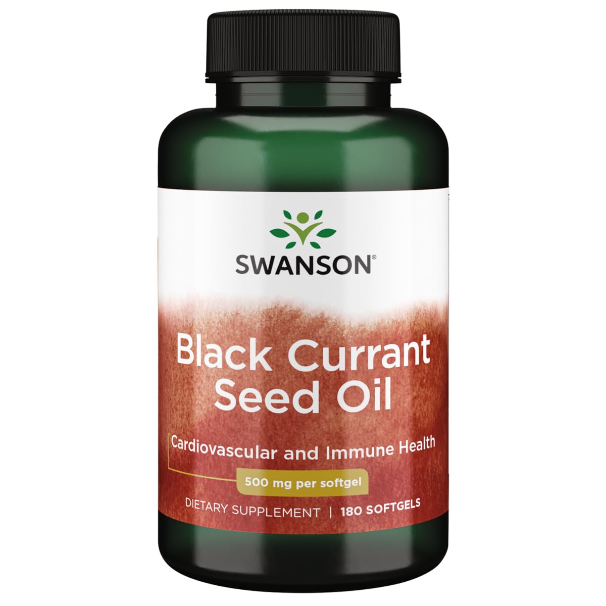 Swanson Black Currant Seed Oil - Herbal Supplement Promoting Immune System & Heart Health Support - Natural Formula Supporting Joints Health - (180 Softgels, 500mg Each)