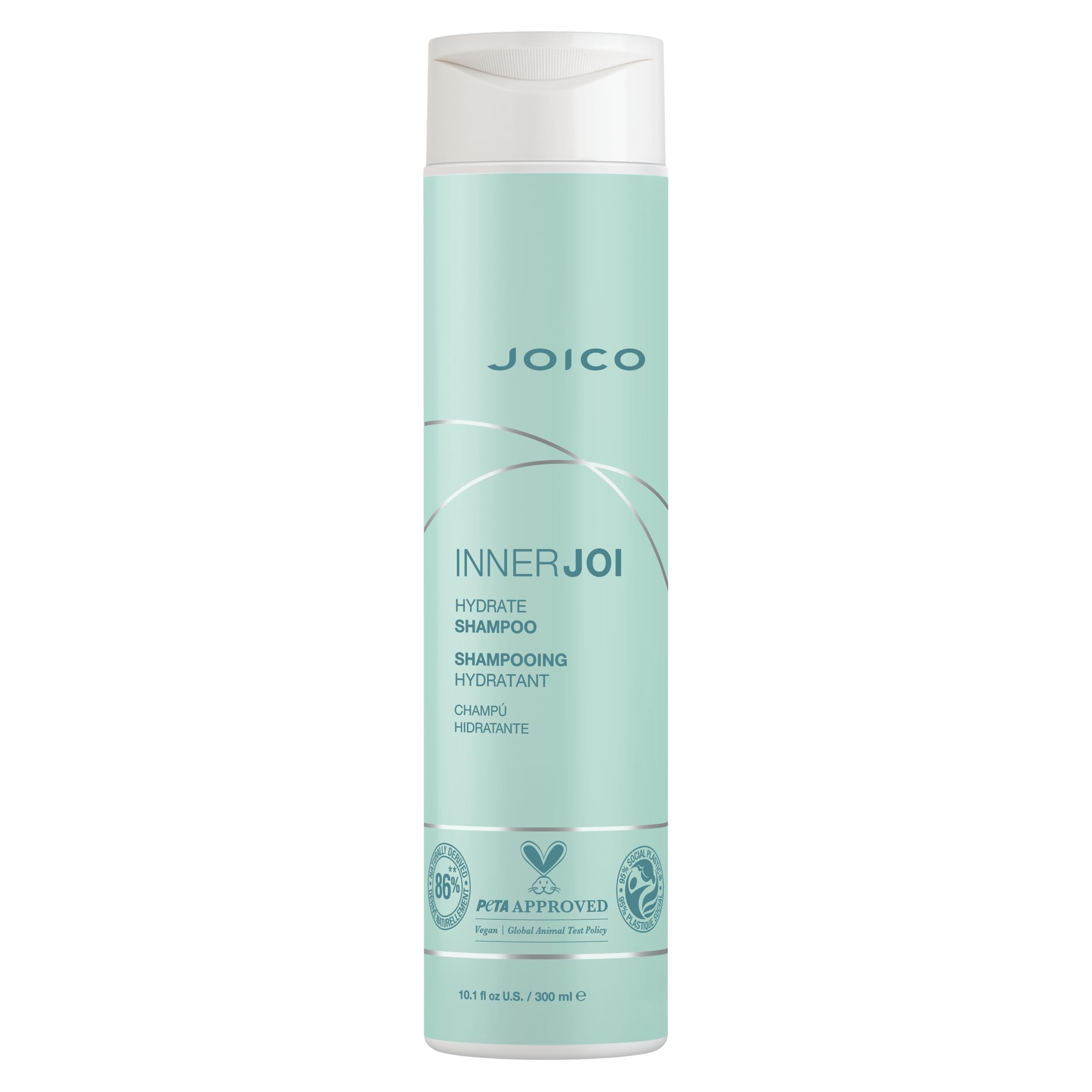 Joico InnerJoi Hydrate Shampoo | For Dry Hair & Scalp | Sulfate & Paraben Free | Naturally-Derived Vegan Formula | 10.1 Oz