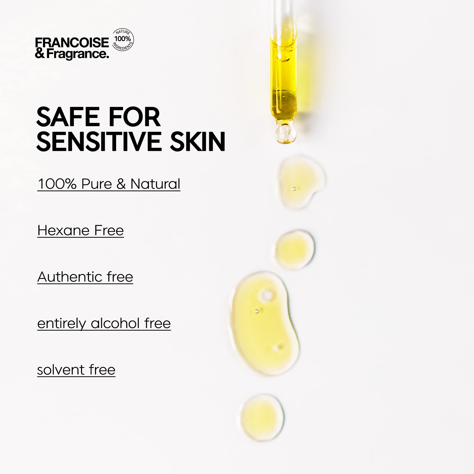 Francoise K-beauty cold pressed Unrefined Virgin Jojoba Oil Ampoule for face Organic 100% pure Oil for Moisturizing, Natural, Itchy Relief, Eczema, Sensitive Skin Care (Jojoba Oil Ampoule 1.6fl oz)