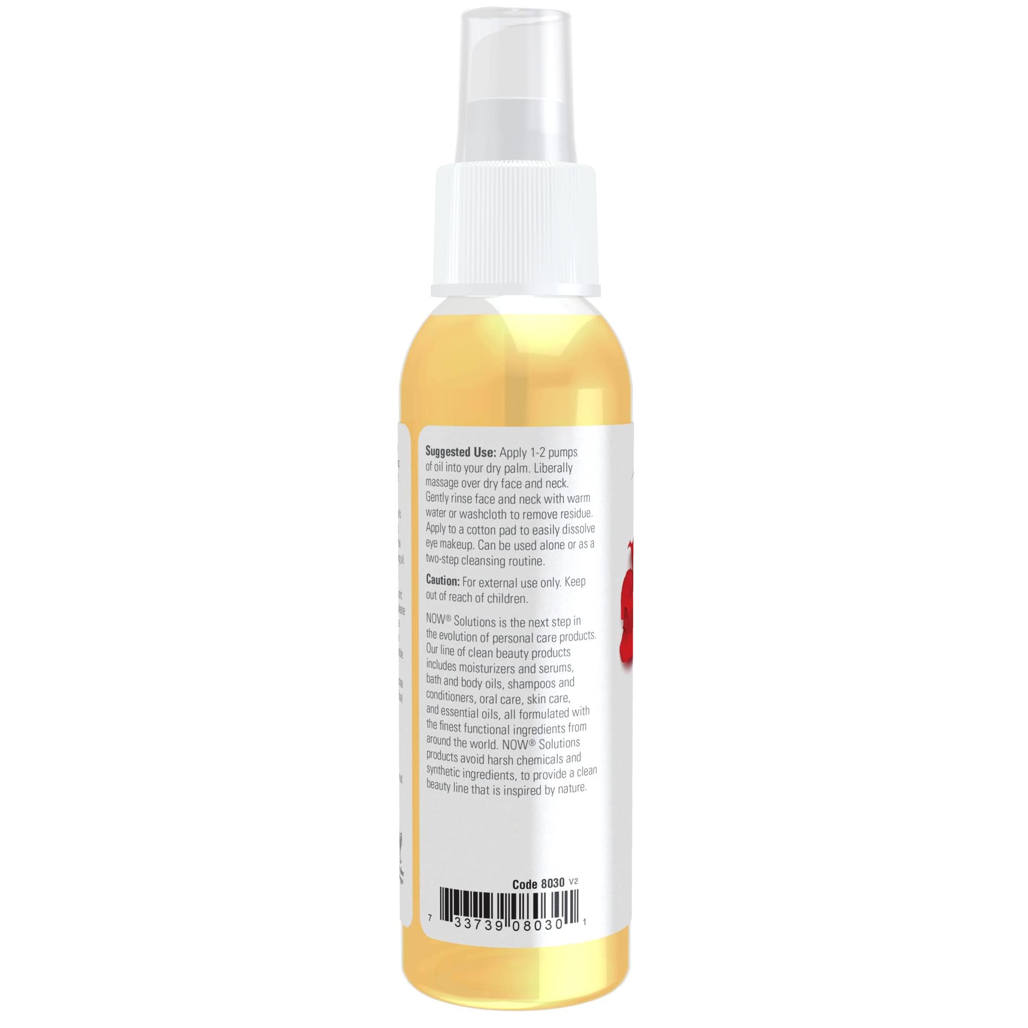 NOW Foods Solutions, Soothing Rose Facial Cleansing Oil With Jojoba Oil, Vitamin E and Rose Absolute, 4 Fluid Ounce