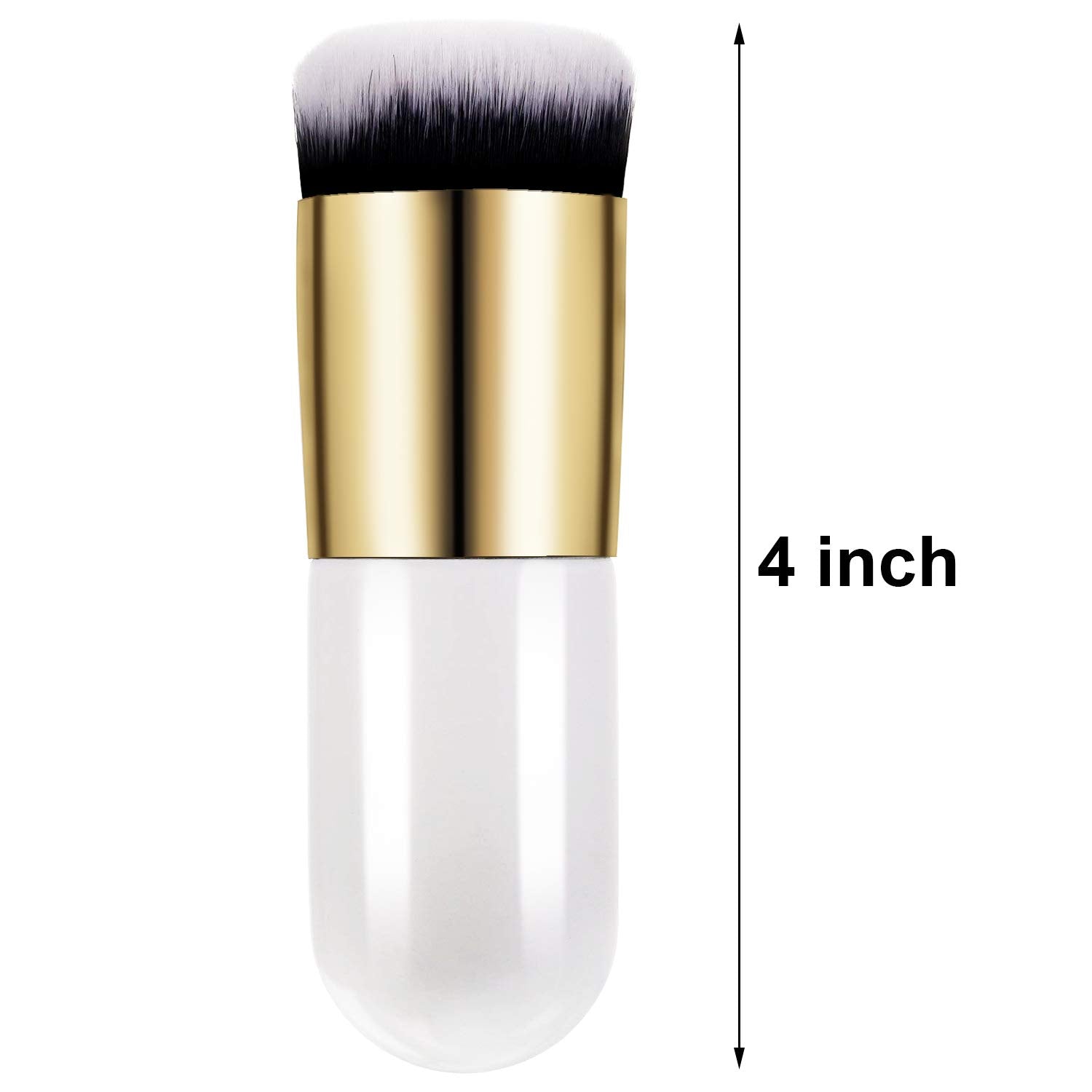 White: Boao 2 Pieces Foundation Brush Flat Cream Makeup Brushes Cosmetic Make-Up Brush (White)