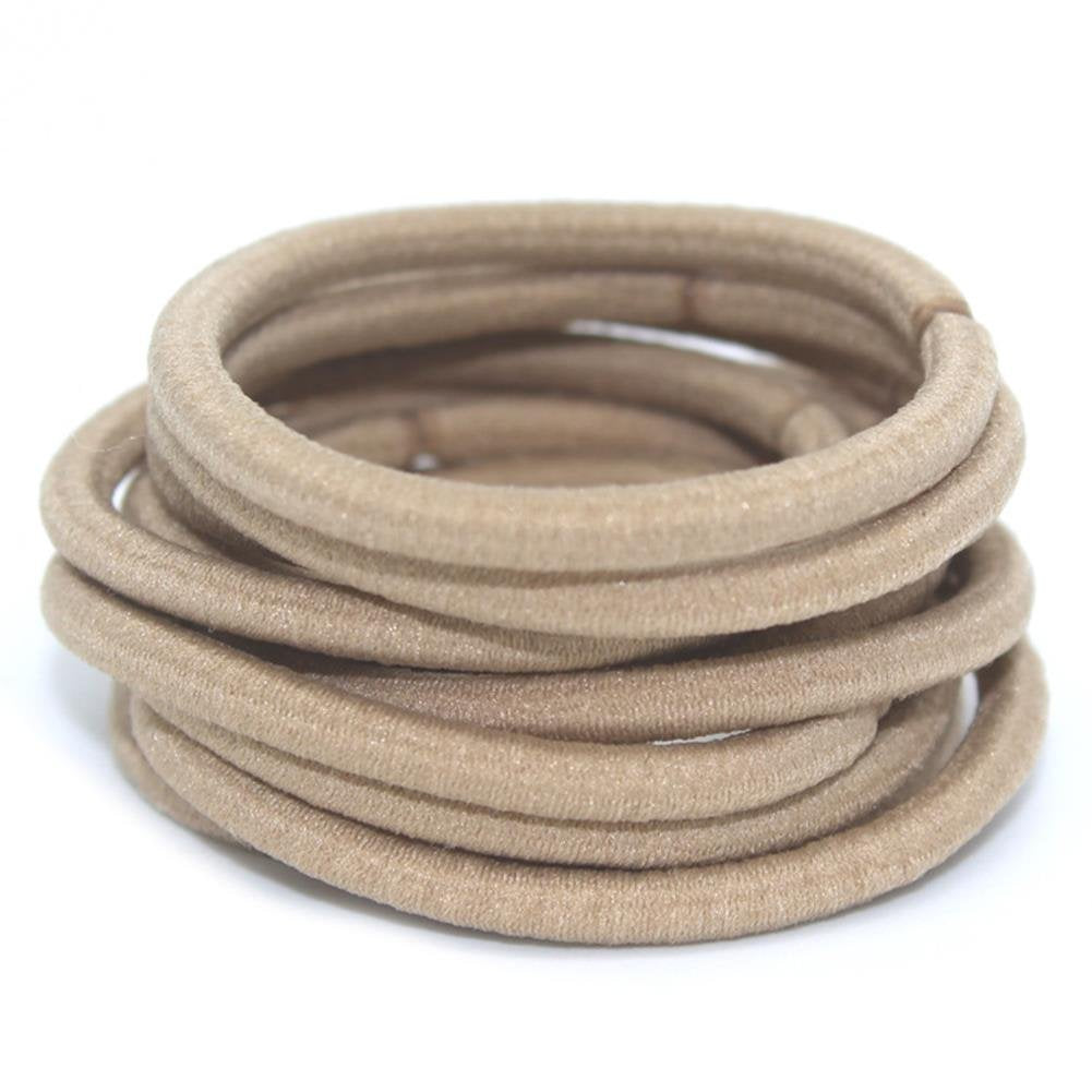 La Tartelette 4 mm Elastic Bands Hair Ties Children Rubber hair headbands - 20 Pcs (Beige)