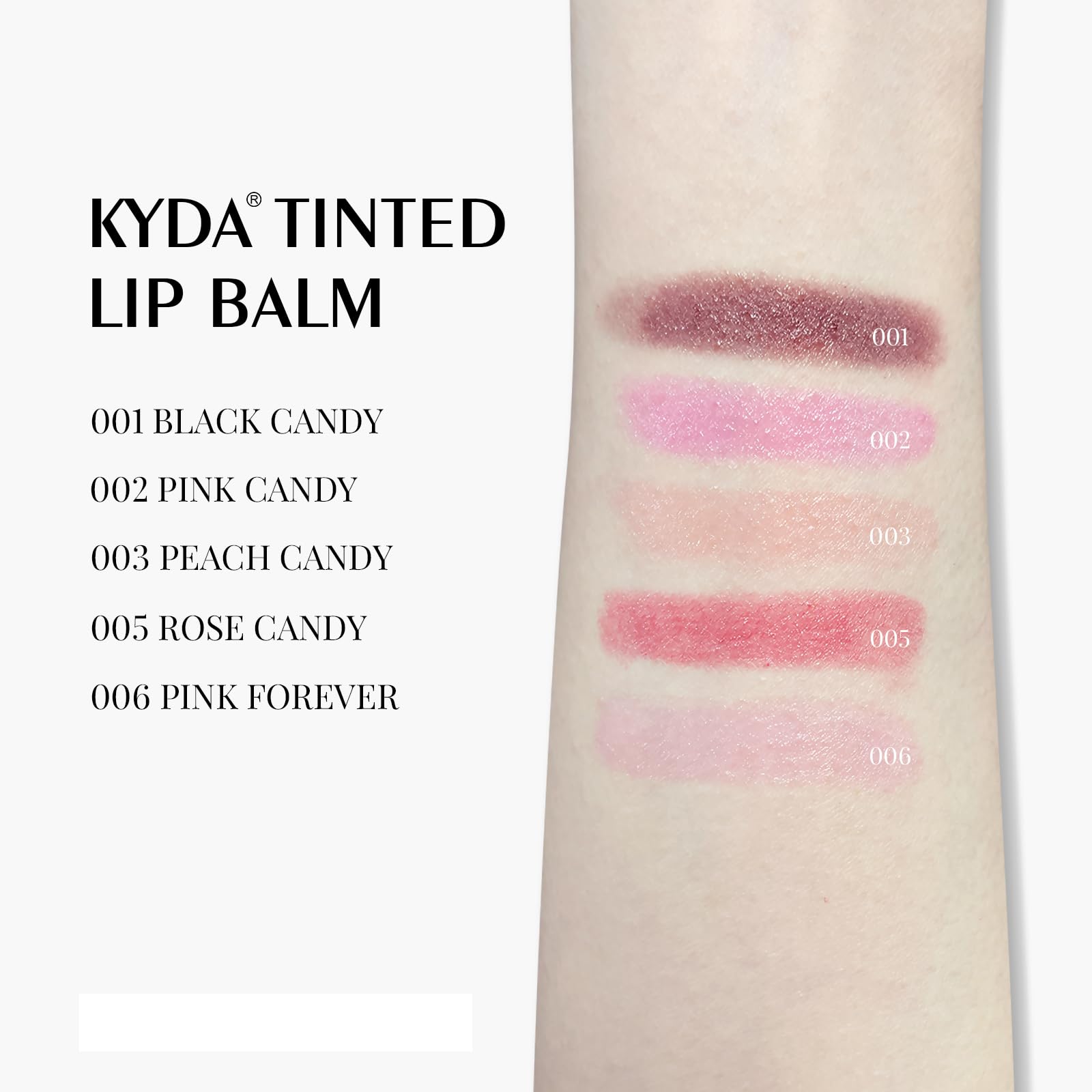 KYDA Tinted Black Lip Balm, Hydrating Sheer Formula Lip Balm, Natural Glossy Finish, Moisturizing Lip Care Balm for Dry Lips, Black Candy