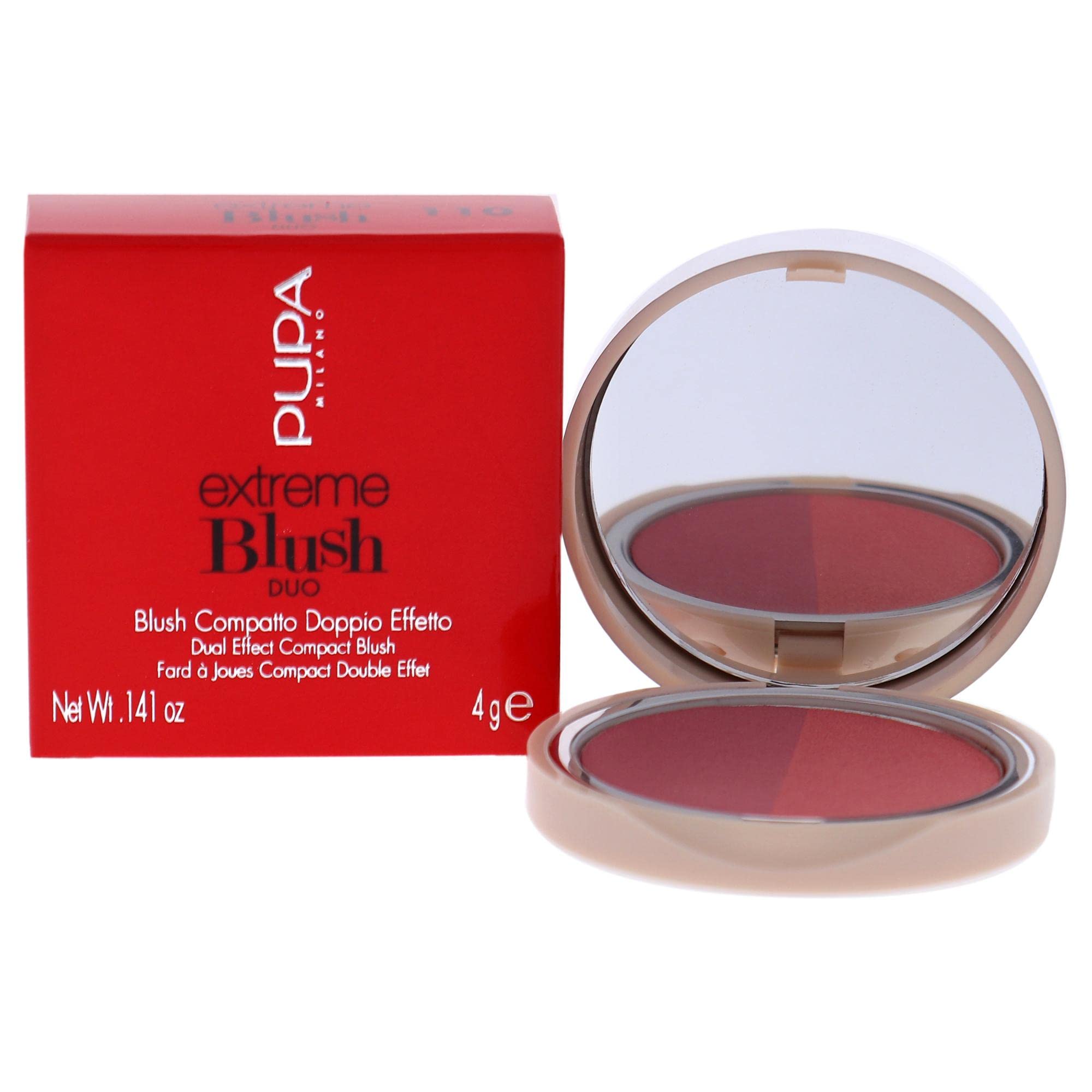 PUPA Milano Extreme Blush Duo - 110 Radiant Amarant - Glow Watermelon for Women - 0.141 oz Blush