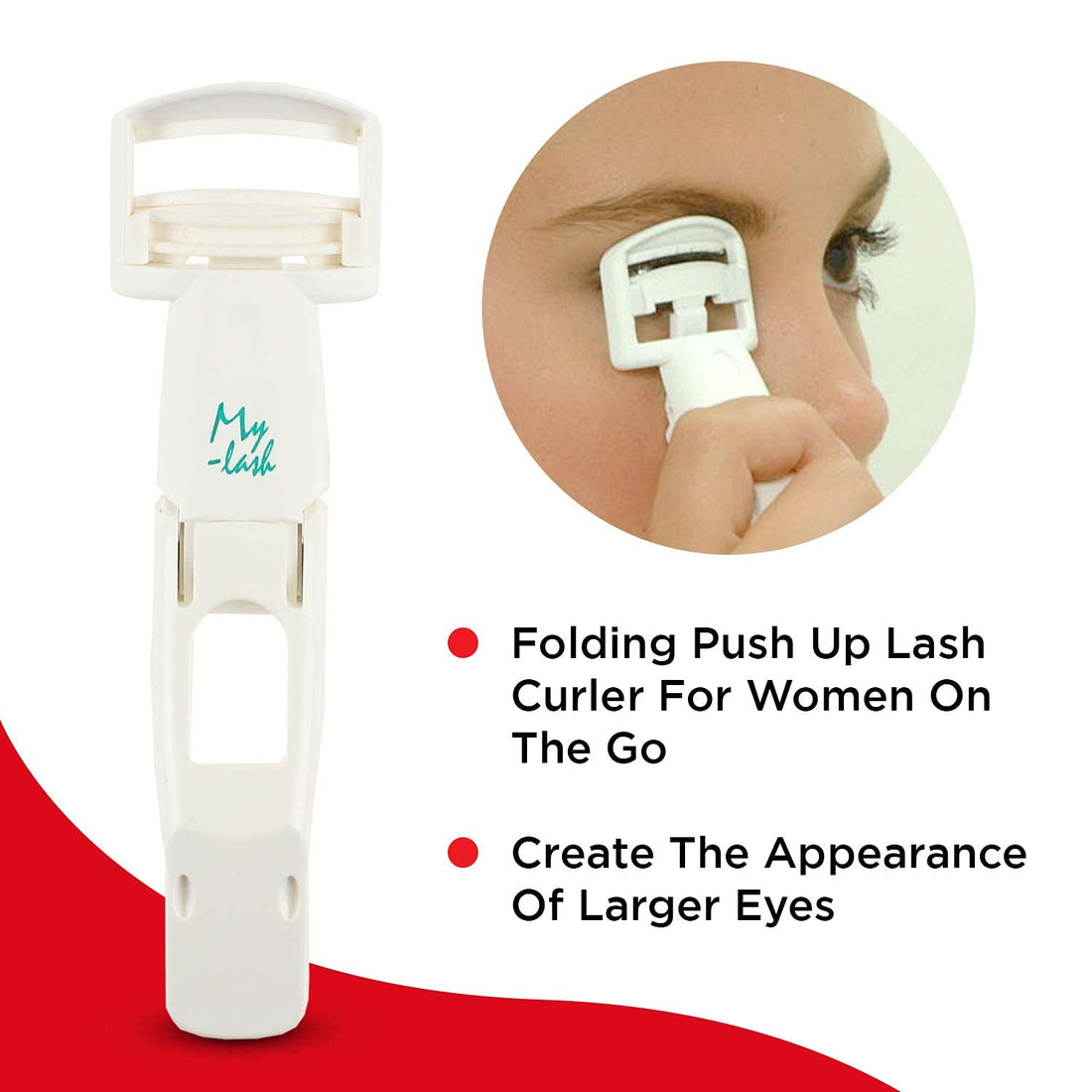 Seki Edge Folding Eyelash Curler (SS-602) - Lash Curler With Silicone Replacement Pads - Full Size Eye Lash Curler Folds for Portable Travel - Made in Japan