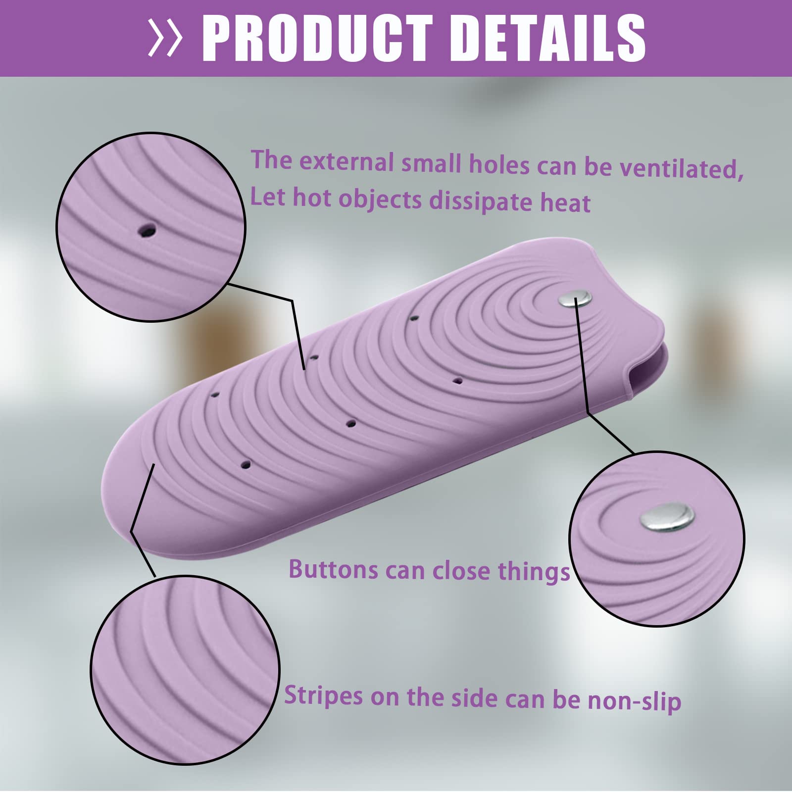 Heat Resistant Silicone Mat Pouch for Hair Styling Tools, Curling & Flat Irons Non-Slip Travel Cover, Small Portable Straightener Pad for Curler Wands Storage, Hot Waver (Purple)