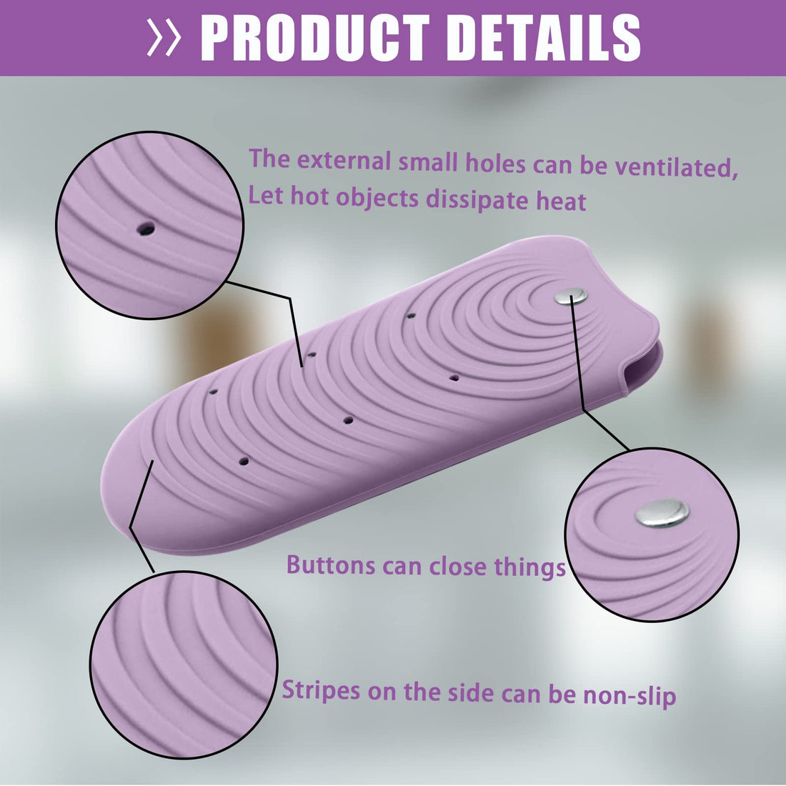 Heat Resistant Silicone Mat Pouch for Hair Styling Tools, Curling & Flat Irons Non-Slip Travel Cover, Small Portable Straightener Pad for Curler Wands Storage, Hot Waver (Purple)