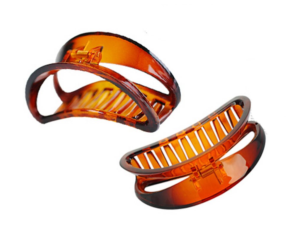 Suoirblss 2PCS Women and Girls Hair Barrettes For Thick Hair Large Chic Styling Hair Claw Clip Organic Glass Strong Holding Power Hair Clips Clamps Indoor Outdoor Hair Grip Hairpins Hairgrip