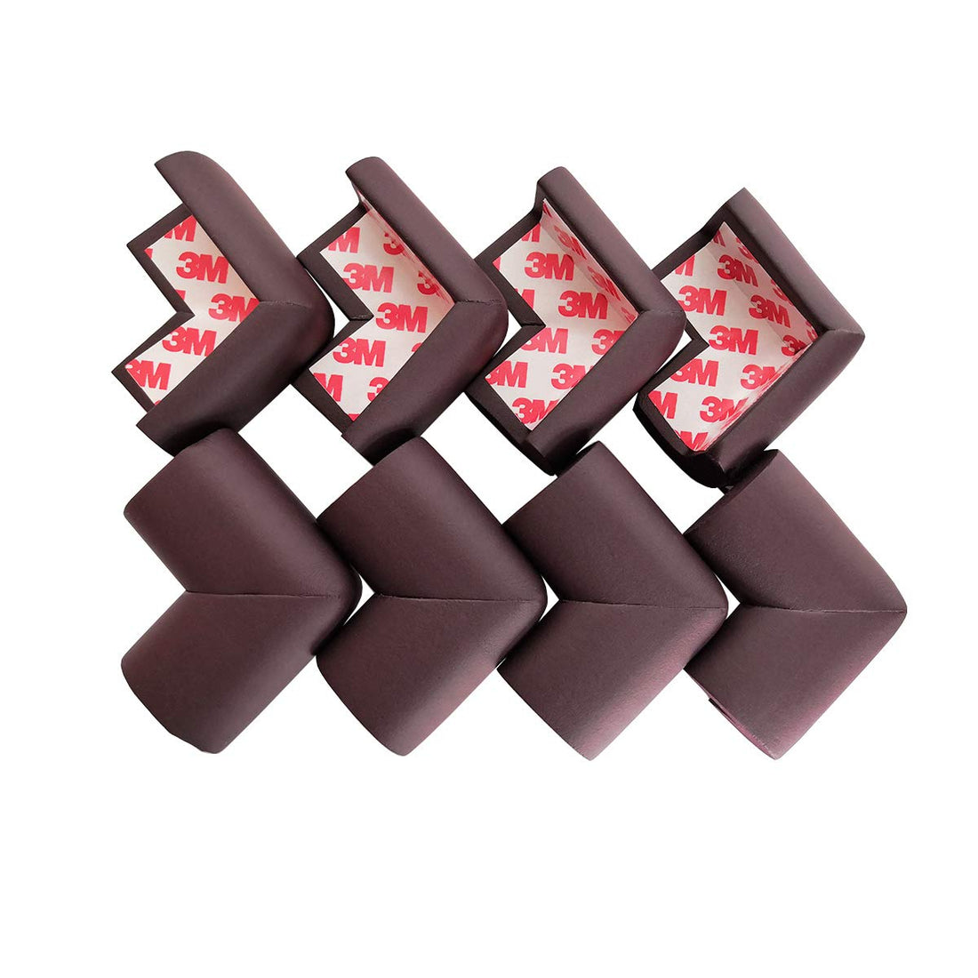 Corner Protector Baby Proof | Corner Guard Child Safety for Babies, Toddlers, Kids | Foam Corner Covers for Furniture, Table, Desk | 8 Pack (Brown)