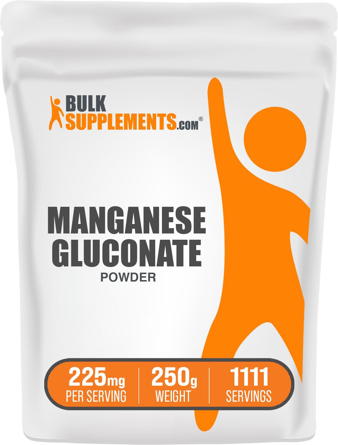 BulkSupplements.com Manganese Gluconate Powder - Manganese Supplements, Essential Trace Mineral - High Absorption & Gluten Free, 225mg per Serving, 250g (8.8 oz) (Pack of 1)