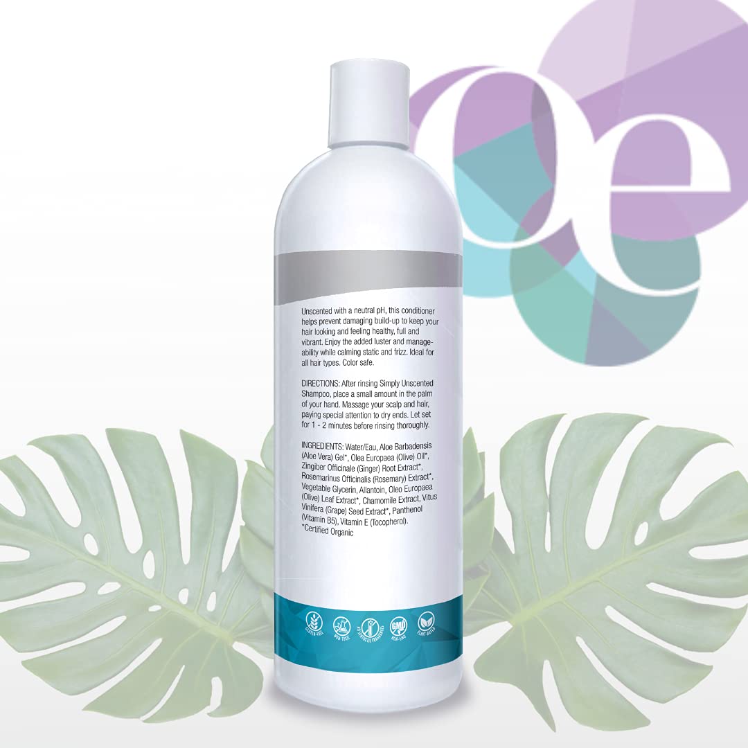 Organic Excellence Sulfate Free Conditioner - Fragrance, Gluten, Paraben Free, Color Safe. Organic Herb Extracts and Oils, Natural Hair Care for the Whole Family, 16 fl ounces (473 ml)