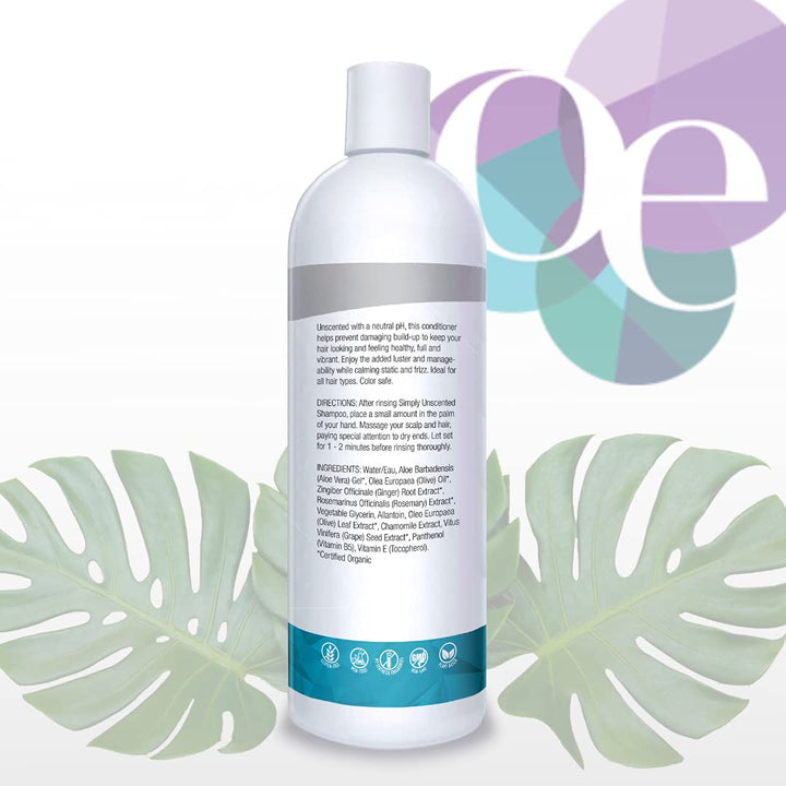 Organic Excellence Sulfate Free Conditioner - Fragrance, Gluten, Paraben Free, Color Safe. Organic Herb Extracts and Oils, Natural Hair Care for the Whole Family, 16 fl ounces (473 ml)