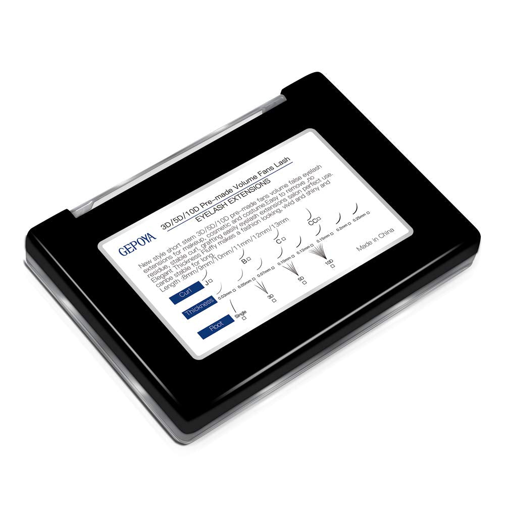 Mixed(8-13Mm) : 3D Pre-Made Volume Fans Eyelashes Extensions Gepoya Individual Eyelashes Professional Volume B Curl Lash Extensions 0.07 Thickness(3D) (Mixed(8-13Mm))