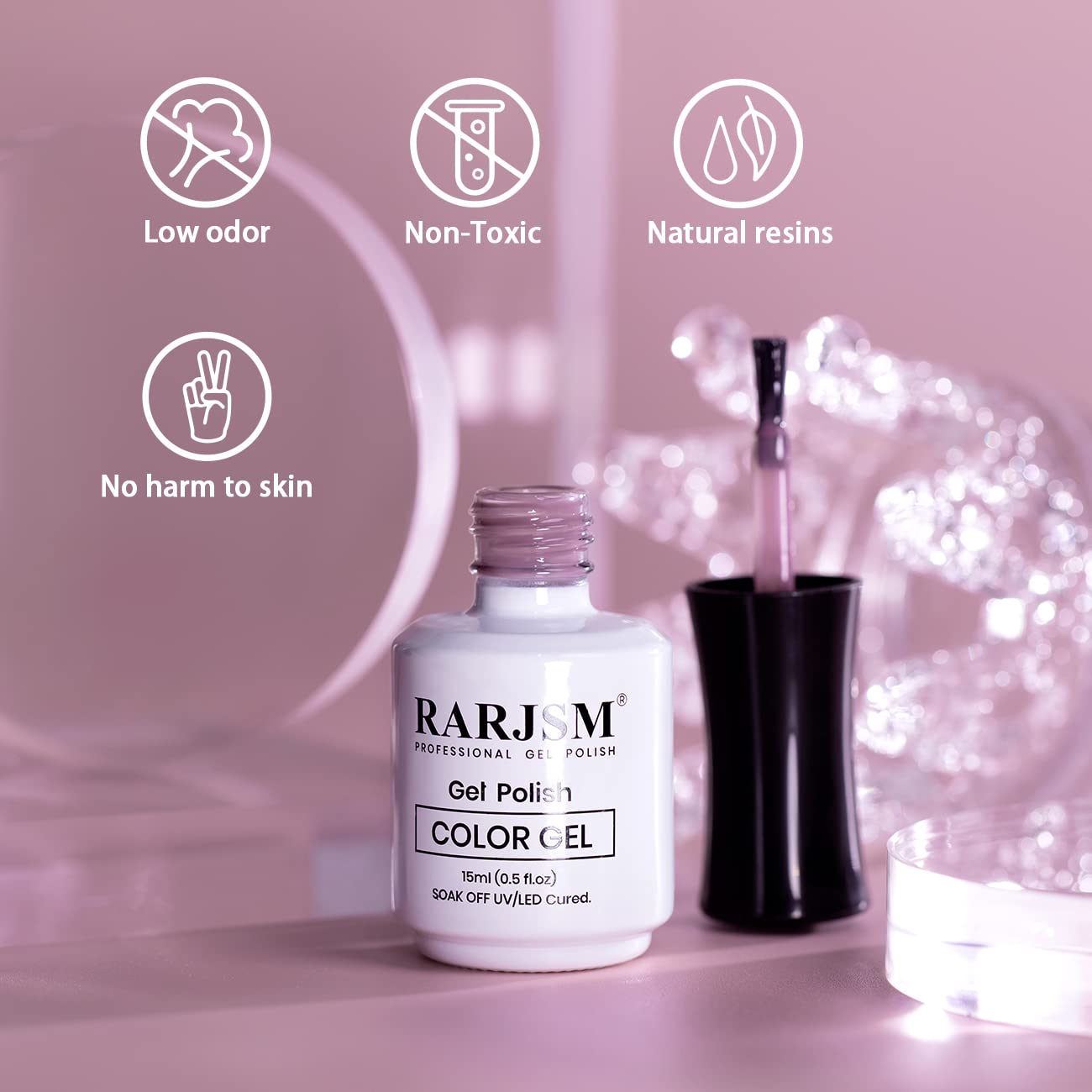 RARJSM Sheer Purple Gel Nail Polish Translucent Clear Gel Polish French Manicure Milky Natural Transparent Gel Polish Grey Purple LED UV Curing Requires Single Bottle 15ml for Home Salon Nail Art DIY
