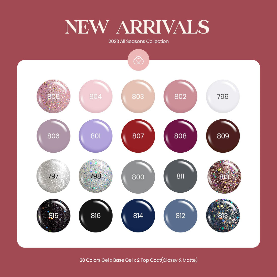 beetles Gel Polish Kit, Nude Gray Pink Blue Burgundy Glitter Gel Polish Set Modern Muse Collection with 3Pcs Base Matte Glossy Top Coat Soak off Uv Gel for Women