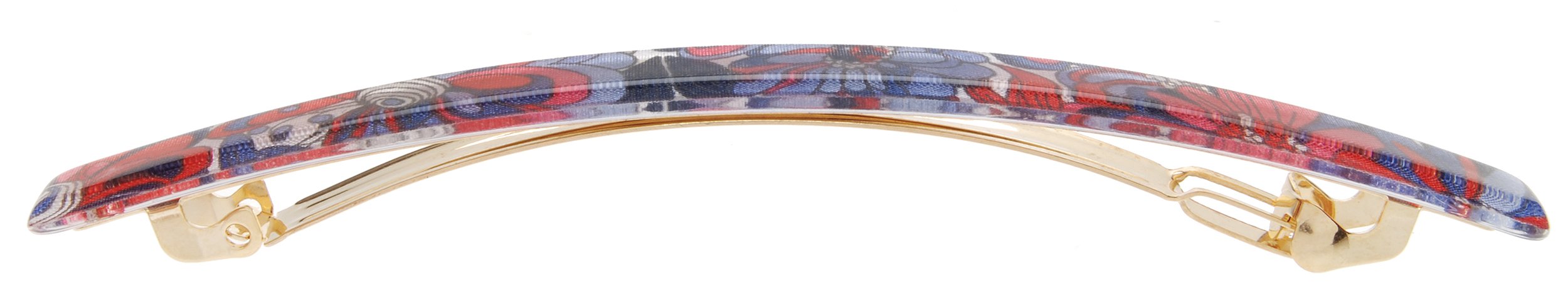 Splash Garden Red/Blue : France Luxe Long and Skinny Barrette - Splash Garden Red/Blue