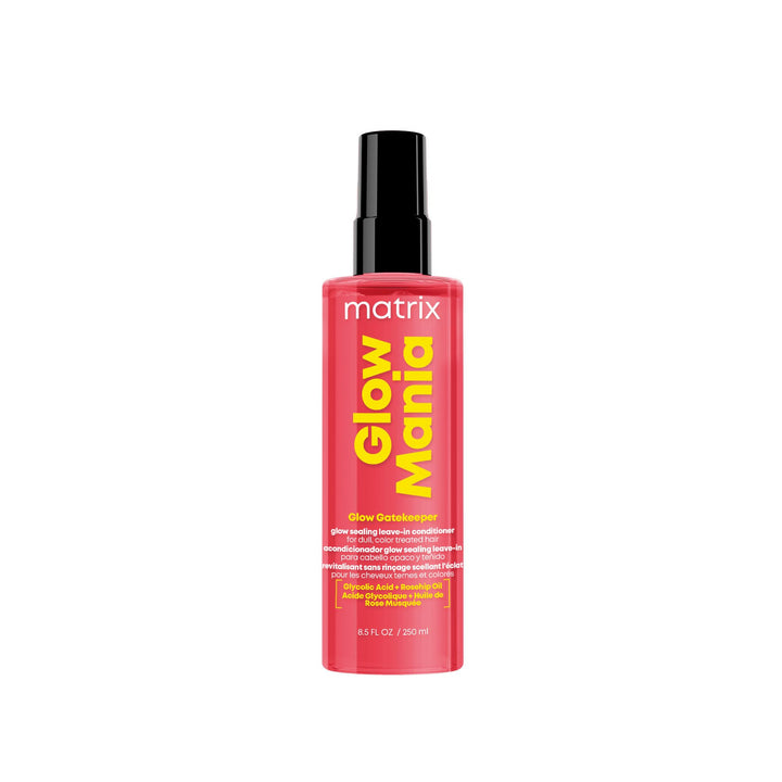 Matrix Glow Mania Glow Gatekeeper Glow Sealing Leave In Conditioner - Heat Protects and Adds Shine, Glycolic Acid & Rosehip Oil, For Dull & Color-Treated Hair, 8.5 Fl Oz