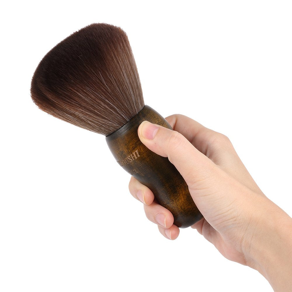 Anself Large Hair Cutting Neck Duster Brush Professional Barber Natural Fiber Wooden Handle Cutting Kits