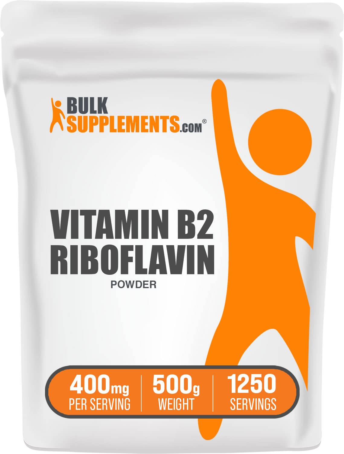 BulkSupplements.com Riboflavin Powder - as Vitamin B2, Vitamin B2 Supplement - Riboflavin 400mg, B Vitamins for Wellness, Gluten Free, 400mg per Serving, 500g (1.1 lbs) (Pack of 1)