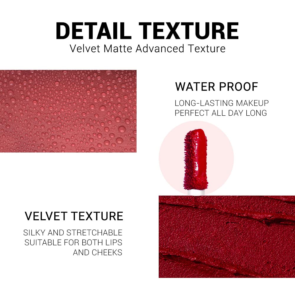 evpct 6Pcs Dark Light Nude Brown Matte Matt Liquid Lipstick Lip Gloss Glossy Set for Black Women, 24 Hour Brown Mauve Red Maroon Silky Velvet Lipstick Lip Liner set labiales matte larga duracion 24