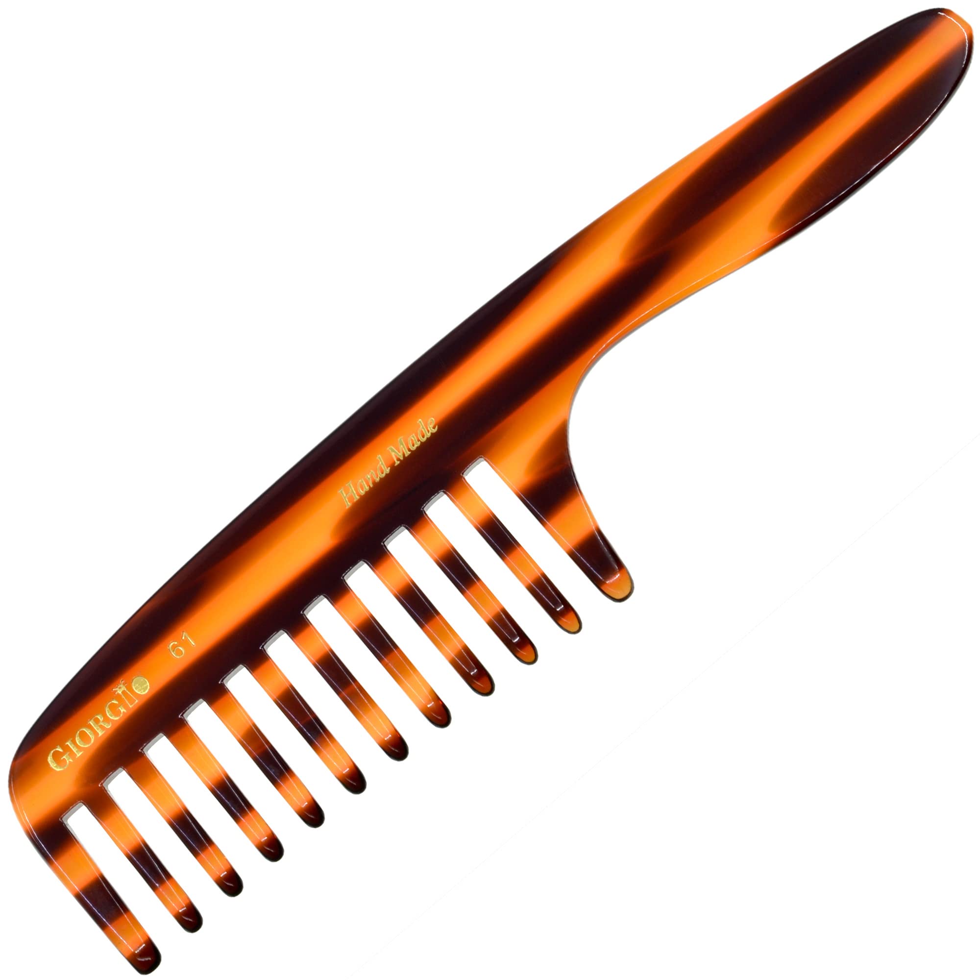 Giorgio Hand Made Flexible Comb 7 Long (Tortoise G61) by GWL