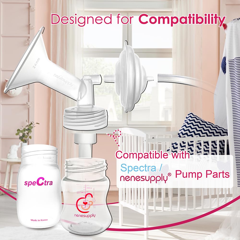 Nenesupply 19mm Flange Pump Kit Compatible w Spectra S2 S1 Breast Pumps Replacement for Spectra Pump Parts S2 Parts Accessories Inc Flange Duckbill Valve Backflow Protector Bottle for Pumping