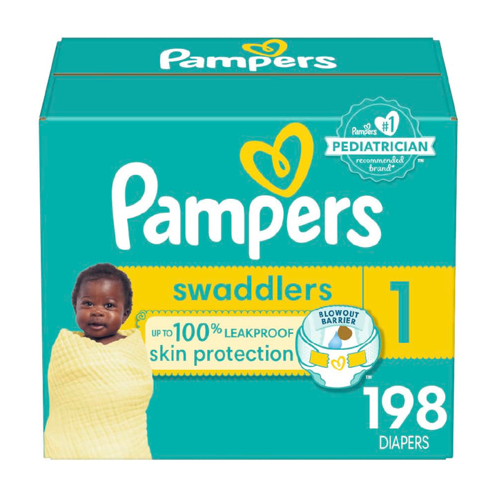 Pampers Swaddlers Disposable Diapers Size 1, 198 Count