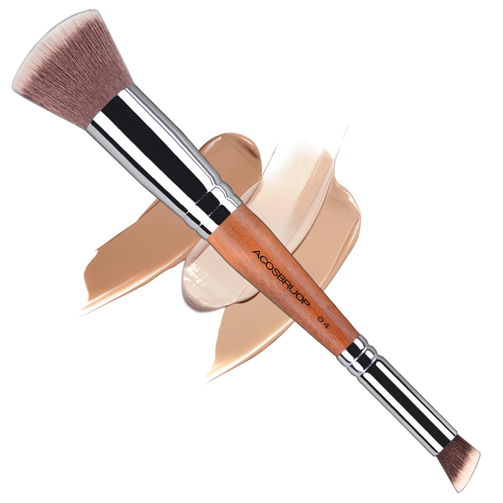 ACOSBRUOP Double Ended Concealer and Foundation Brush, Makeup Brush for Liquid, Cream, Concealer Brush Under Eye