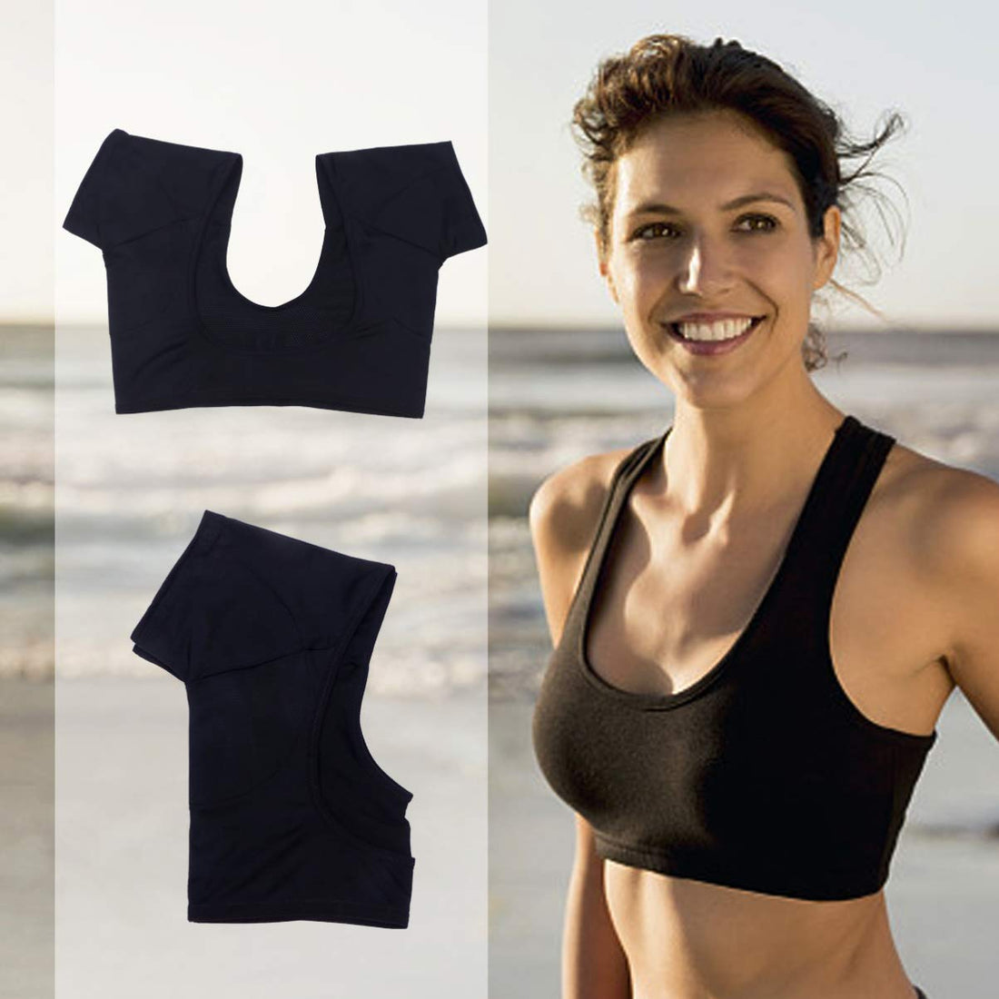 ARTIBETTER Underarm Sweat Vest Underarm Sweat Guard Washable Sweat Shield Vest for Women Girls Ladies(M) Black