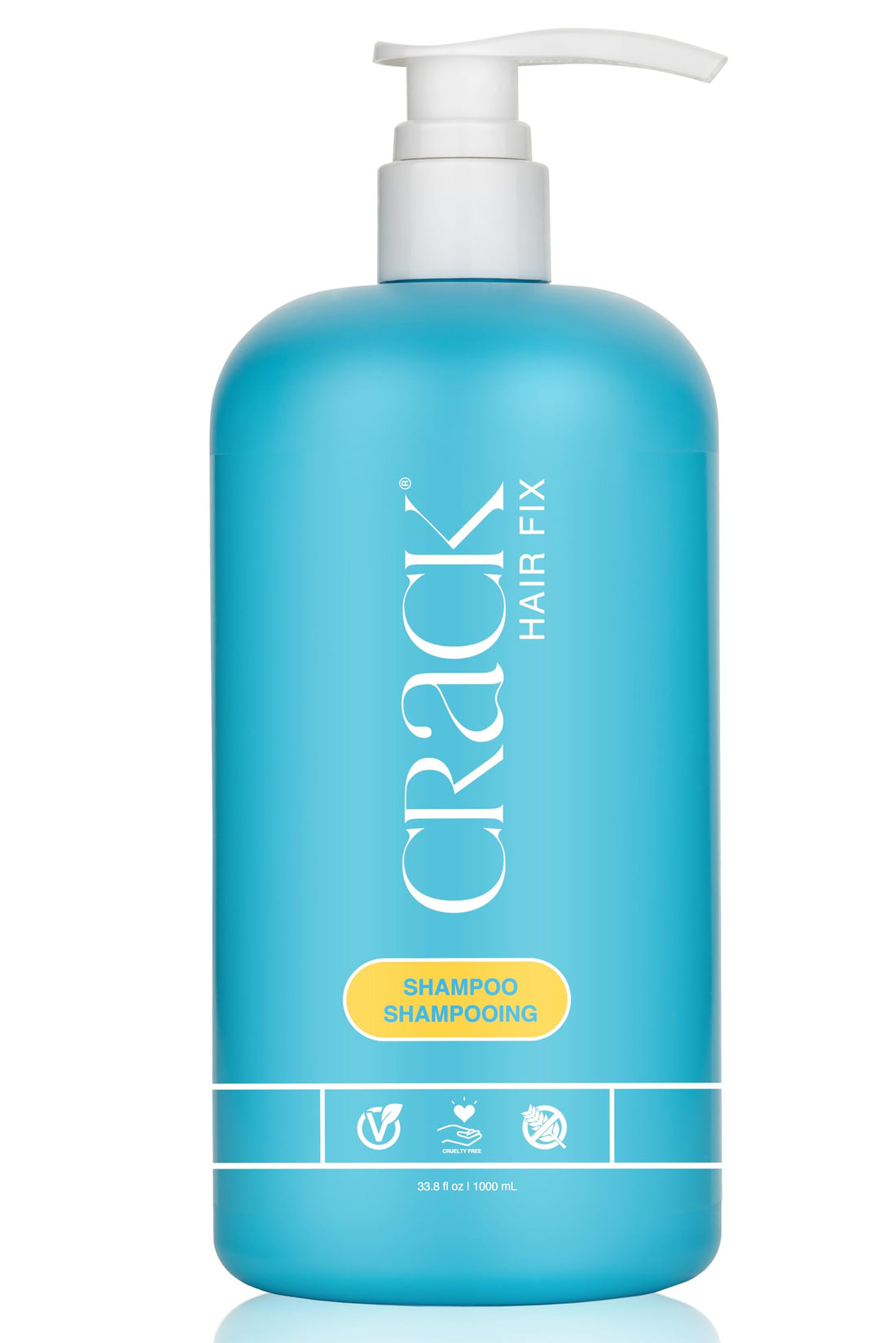 Crack HAIR FIX Shampoo with Pump | Moisturizing & Strengthening Sulfate-Free Formula | Protects Against Dryness, Reduces Breakage & Restores Shine | 33.8 Oz / 1000 mL