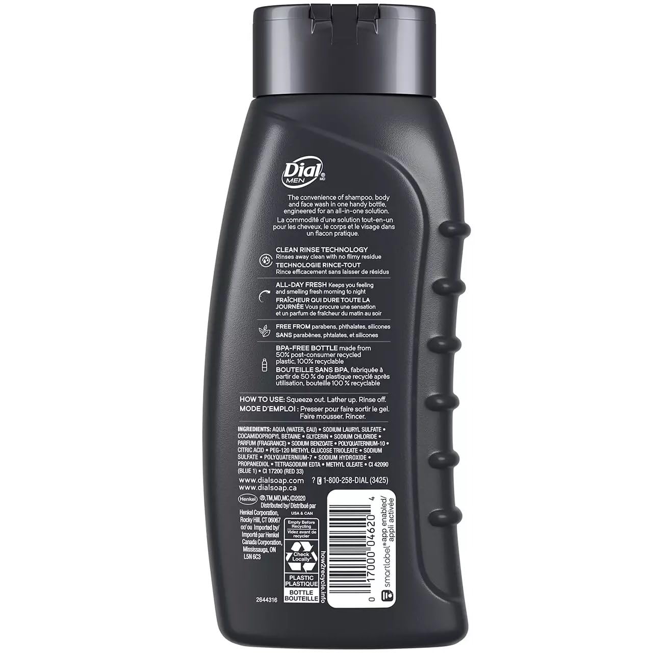 Dial for Men, Ultimate Clean Hair & Body Wash, 16-Ounce Bottles (Pack of 3)